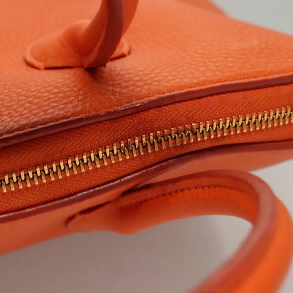 LOUIS VUITTON Suhari Lockit PM Hand Bag Taurillon Leather Orange LV Auth - Picture 12 of 16